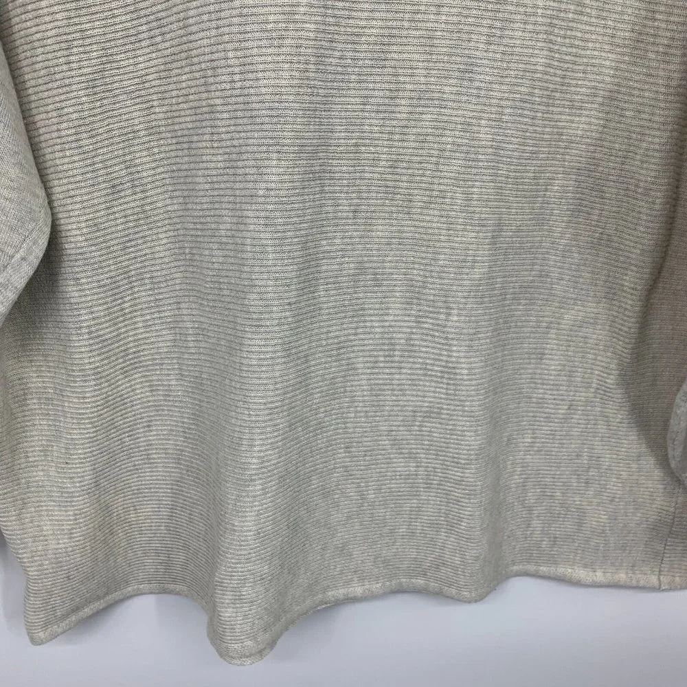 Ella Moss Sweater Beige Gray Ribbed V Neck Pullover Long Sleeve_9